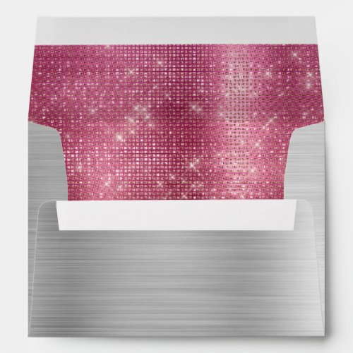 Dreamy Silver Glitzy Pink Sparkle  Envelope