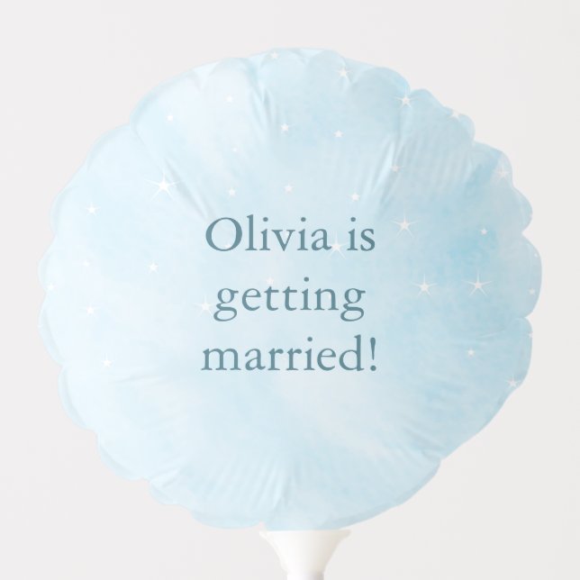 Dreamy Sky Blue Stars Bridal Shower  Balloon (Front)