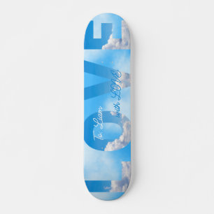 Dreamy Sky LOVE Typography Romantic Skateboard