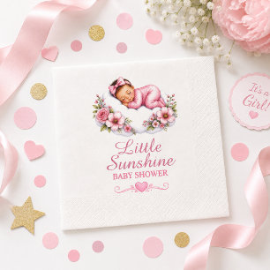 Dreamy Sleeping Baby Cloud Blossom Theme Napkins