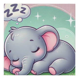 Dreamy Sleeping Elephant - Nursery Wall Art