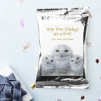 Dreamy Snowy Owls Christmas Family Have a Hoot Coffee Drink Mix