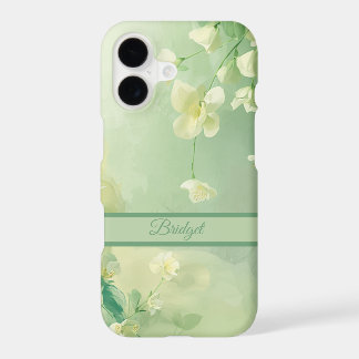 dreamy Soft Sage and Mint Green Floral  iPhone 17 Case