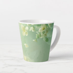 dreamy Soft Sage and Mint Green Floral Latte Mug