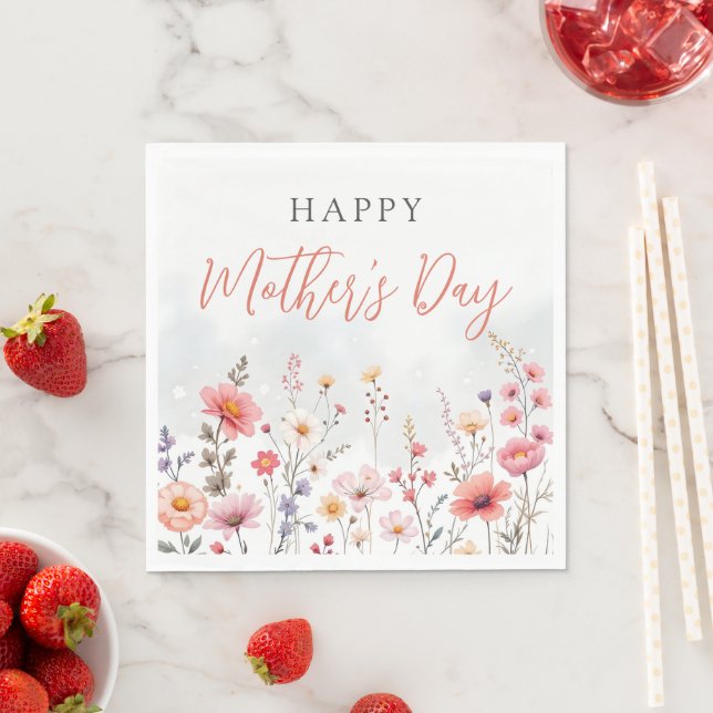 Dreamy Spring Blooms Mother's Day Celebration Napkins (Insitu)