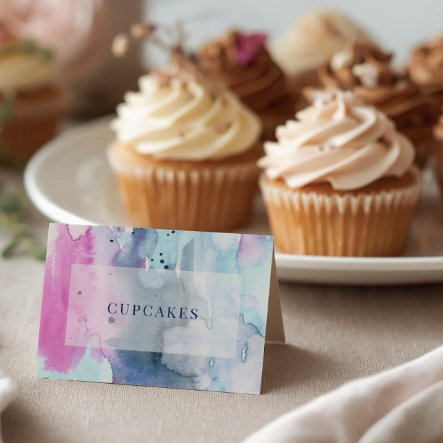 Dreamy Spring Bridal Shower Folded Food Label Card (Creator Uploaded)