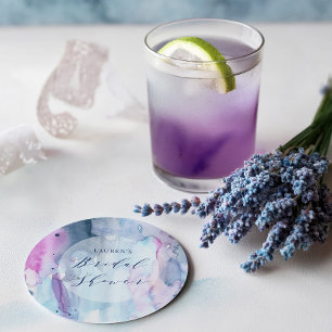 Dreamy Spring Watercolor Bridal Shower Coasters