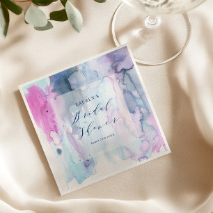 Dreamy Spring Watercolor Bridal Shower Napkins