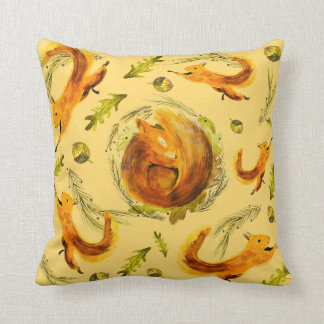dreamy squirrel throw pillow