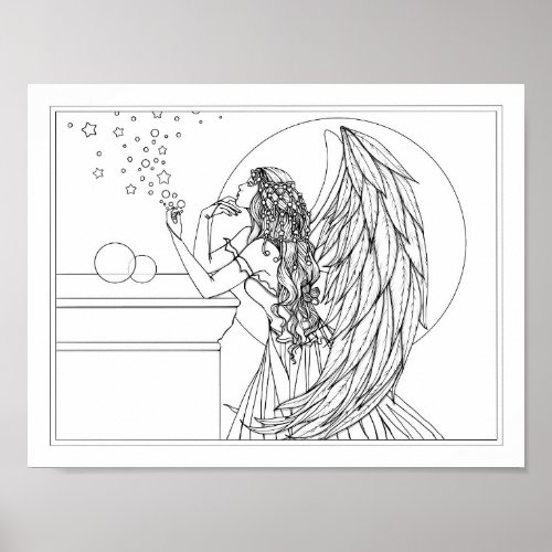 Dreamy Star Fairy Coloring Page Download or Print