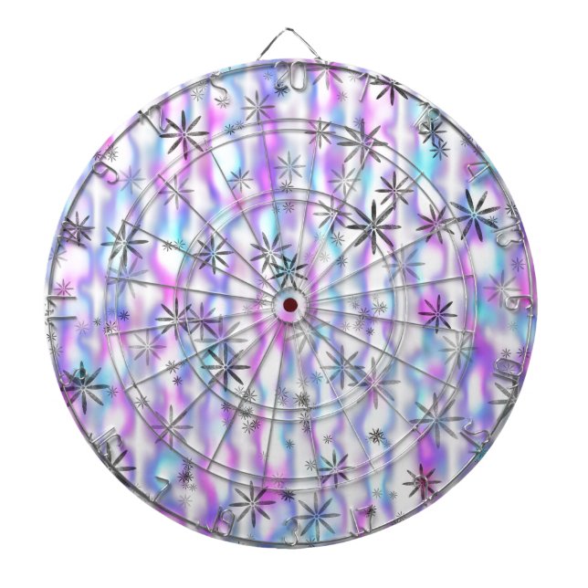 Dreamy Starburst Waves Pattern Dart Board (Front)