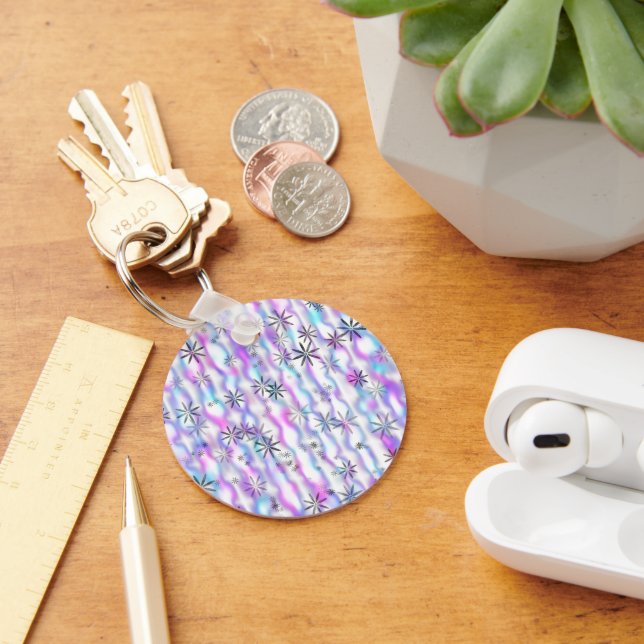 Dreamy Starburst Waves Pattern Keychain (Desk)