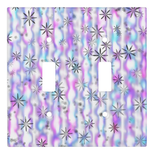 Dreamy Starburst Waves Pattern Light Switch Cover (Front)