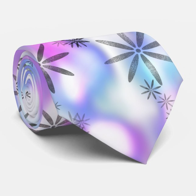 Dreamy Starburst Waves Pattern Neck Tie (Rolled)
