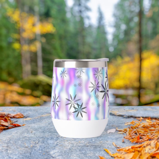 Dreamy Starburst Waves Pattern Thermal Wine Tumbler (Outdoor)