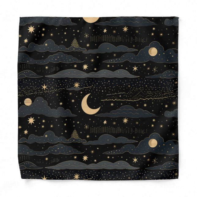 Dreamy Starry Night Sky Bandana (Front)