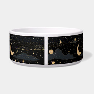 Dreamy Starry Night Sky Pet Bowl