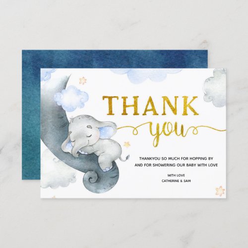 Dreamy Stars Elephant Boy Thank You Card