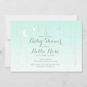 Dreamy Stars Mint Gender Neutral Baby Shower Card