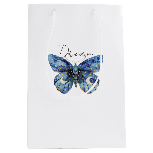Dreamy Stars Moon Butterfly Medium Gift Bag (Front)