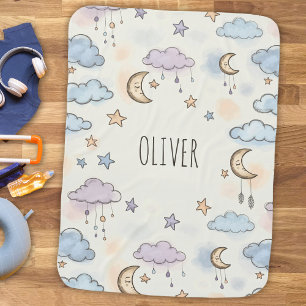 Dreamy Stars, Moons, and Fluffy Clouds  Baby Blanket