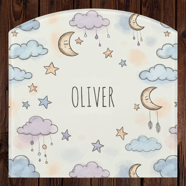 Dreamy Stars, Moons, and Fluffy Clouds  Door Sign (Creator Uploaded)