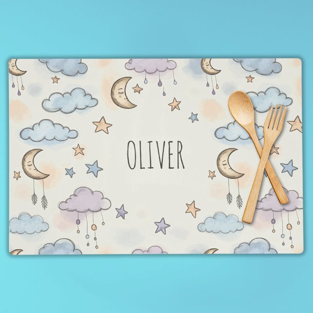 Dreamy Stars, Moons, and Fluffy Clouds  Placemat (Creator Uploaded)