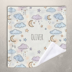 Dreamy Stars, Moons, and Fluffy Clouds Wash Cloth