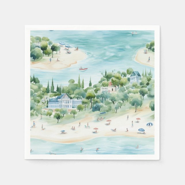 Dreamy Summer Seaside Holidays - Napkins (Front)