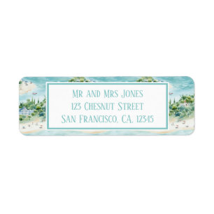 Dreamy Summer Seaside Holidays - Return Address Label