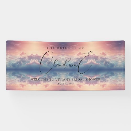 Dreamy Sunset Cloud Nine Bridal Shower Welcome Banner