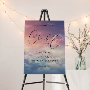 Dreamy Sunset On Cloud Nine Bridal Shower Welcome Foam Board