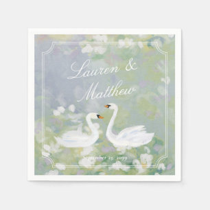 Dreamy Swan Lake Wedding Napkins