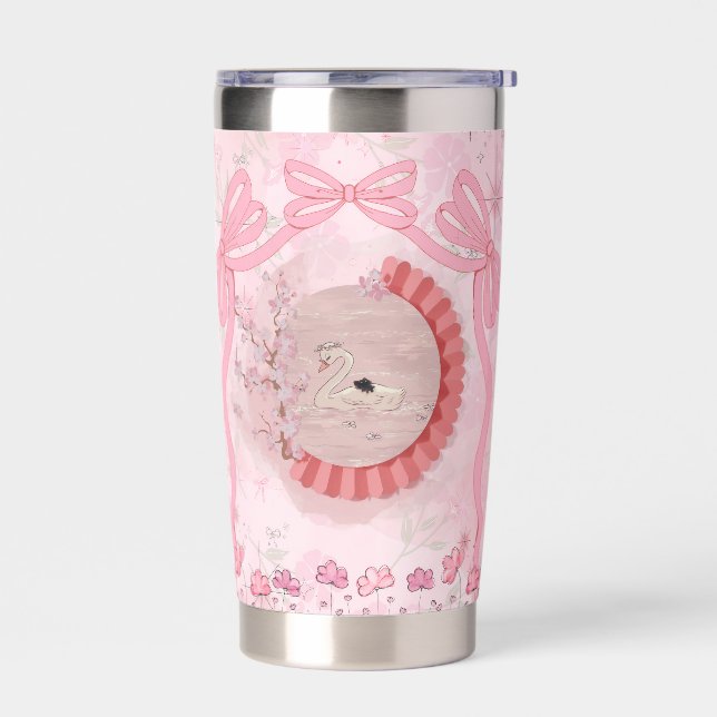 Dreamy swan thermal tumbler  (Left)