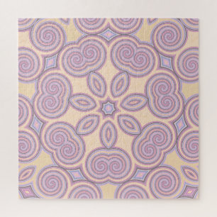 Dreamy Swirls – Pastel Psychedelic Pattern Jigsaw Puzzle