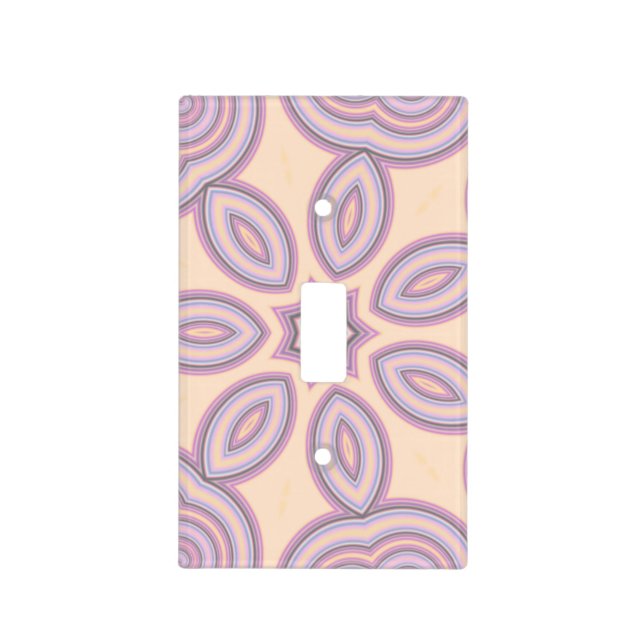 Dreamy Swirls – Pastel Psychedelic Pattern Light Switch Cover (Front)