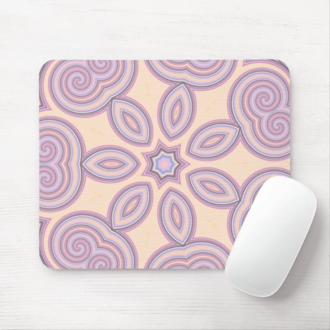 Dreamy Swirls – Pastel Psychedelic Pattern Mouse Pad (With Mouse)