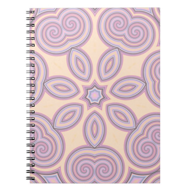 Dreamy Swirls – Pastel Psychedelic Pattern Notebook (Front)