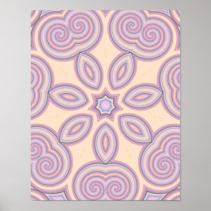 Dreamy Swirls – Pastel Psychedelic Pattern Poster