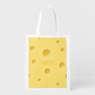 Dreamy Swiss Cheese Whimsical Customizable Grocery Bag