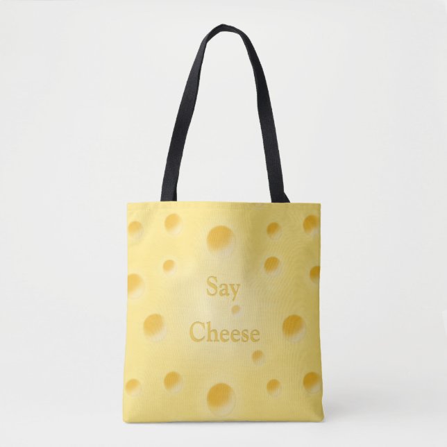 Dreamy Swiss Cheese Whimsical Customizable Tote Bag (Front)