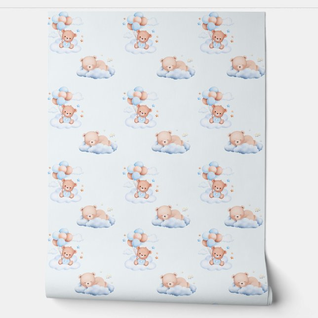 Dreamy Teddy Bear Nursery Wallpaper Wallpaper (Unrolling)
