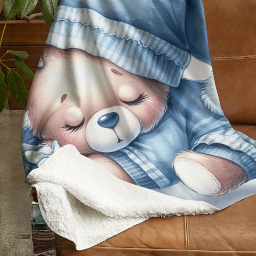Dreamy Teddy Cloud  Sherpa Blanket