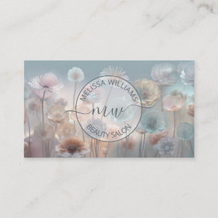 Dreamy Transparent Flowers Logo Business Card