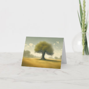 Dreamy Tree In Field Note Card