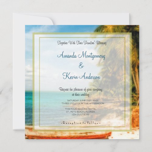 Dreamy Tropical Beach Wedding Invitation
