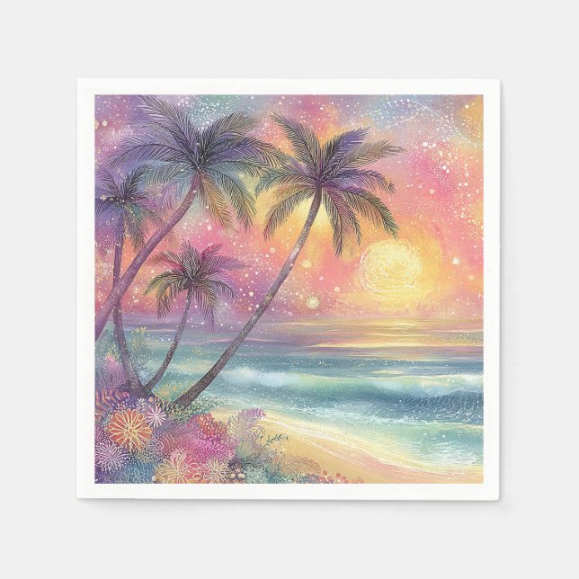 Dreamy tropical beachscape napkins (Front)