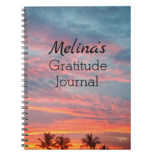 Dreamy Tropical Sunset  Gratitude Personalized Notebook