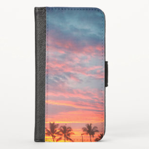 Dreamy Tropical Sunset iPhone X Wallet Case