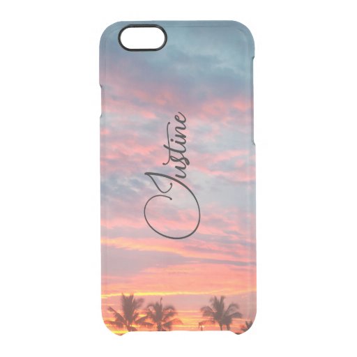 Dreamy Tropical Sunset Personalized Clear iPhone 6/6S Case